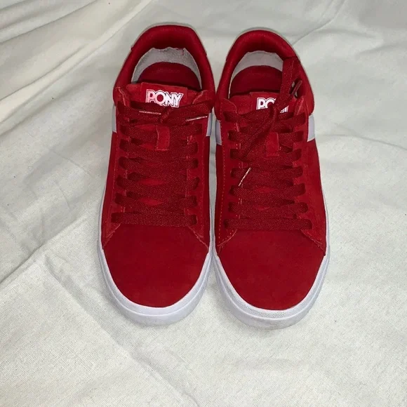Women's PONY Classic Low Red Suede Shoes Size 7.5 - Picture 5 of 13